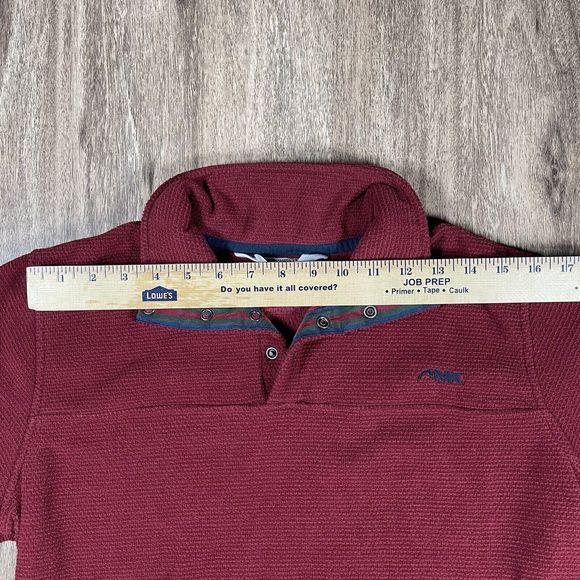Mountian Khakis Men's Small Deep Red Fleece Lined 1/4 Snap Lightweight Pullover - Picture 5 of 11